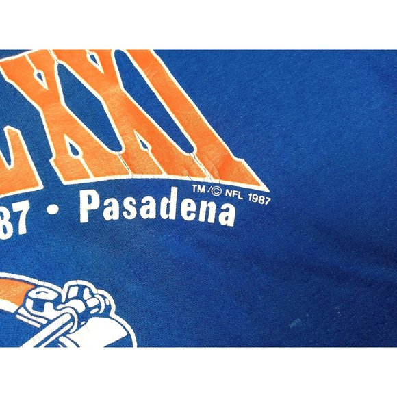 Vintage T-shirt Super Bowl 21 Pasadena Rose Bowl Denver Broncos Medium 1987 - Picture 5 of 14